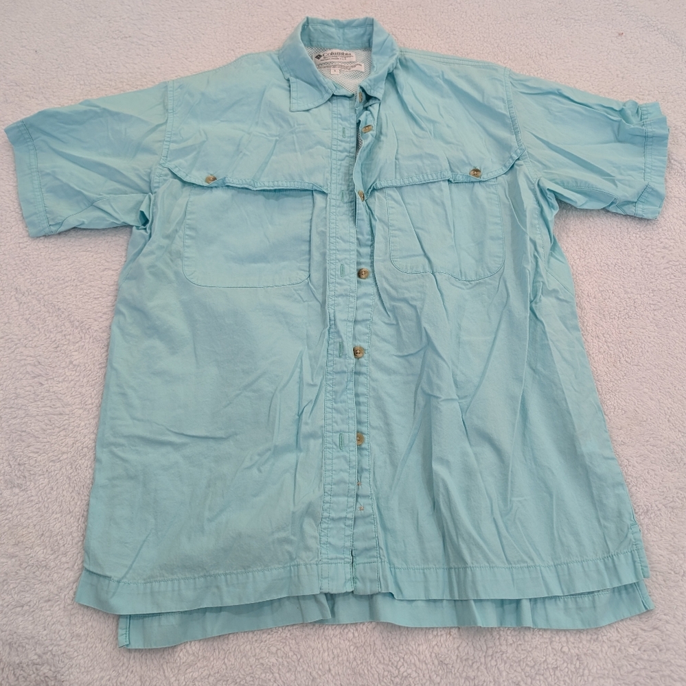 Columbia Light Blue Short Sleeve Shirt